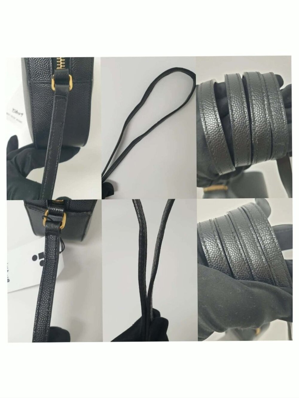 Authentic YSL Saint Laurent Lou Camera Bag Black Leather Gold Logo Crossbody - Picture 8 of 11